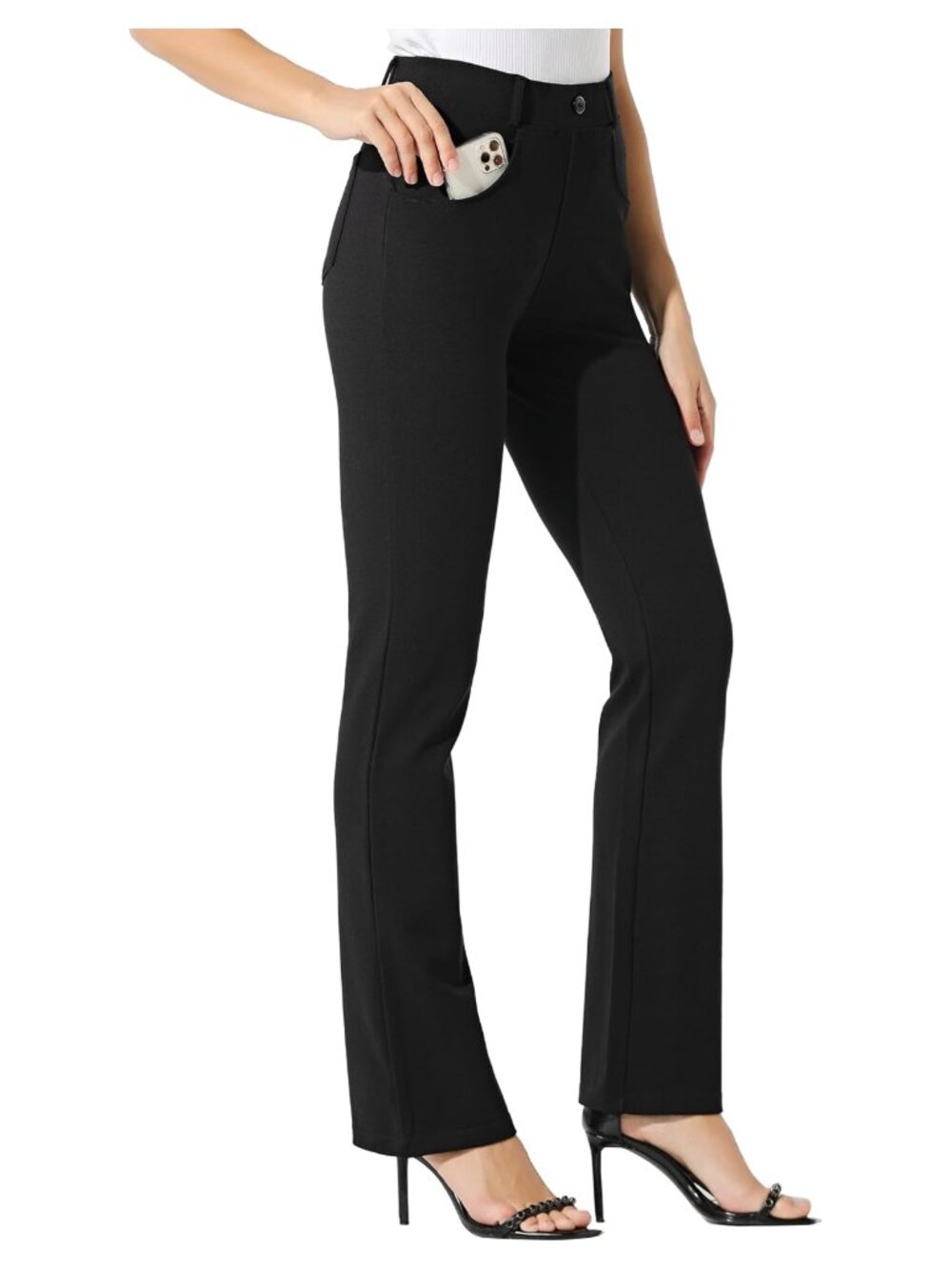 Women's Bootcut Yoga Dress Pants High Rise Stretch Pull On Work Slacks